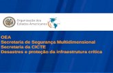 OEA Secretaria de Segurança Multidimensional Secretaria da CICTE Desastres e proteção da infraestrutura crítica.