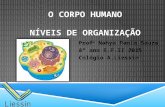 O CORPO HUMANO NÍVEIS DE ORGANIZAÇÃO Prof a Nahya Paola Souza 8° ano E.F.II 2015 Colégio A.Liessin.