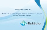 DIREITO PENAL IV Aula 18 – Lei de Drogas. Política Criminal de Drogas. Tráfico Ilícito de Drogas.