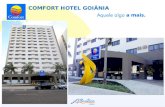 Título em Verdana Bold 40, da cor do logo COMFORT HOTEL GOIÂNIA.