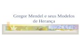 Gregor Mendel e seus Modelos de Herança. Gregor Mendel (1822-1884): o pai da Genética Monge austríaco, agustianiano, botânico e metereologista. Interessado.