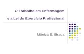 O Trabalho em Enfermagem e a Lei do Exercício Profissional Mônica S. Braga.