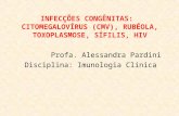 INFECÇÕES CONGÊNITAS: CITOMEGALOVÍRUS (CMV), RUBÉOLA, TOXOPLASMOSE, SÍFILIS, HIV Profa. Alessandra Pardini Disciplina: Imunologia Clínica.