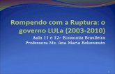 Aula 11 e 12– Economia Brasileira Professora Ms. Ana Maria Belavenuto 1.