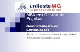 Gerenciamento da Comunicação MBA em Gestão de Projetos Gerenciamento da Comunicação Pedro Cirino da Silva Neto, MBA pcirinosneto@gmail.com.