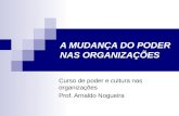 A MUDANÇA DO PODER NAS ORGANIZAÇÕES Curso de poder e cultura nas organizações Prof. Arnaldo Nogueira.