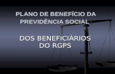 PLANO DE BENEFÍCIO DA PREVIDÊNCIA SOCIAL DOS BENEFICIÁRIOS DO RGPS.