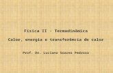 Física II - Termodinâmica Calor, energia e transferência de calor Prof. Dr. Luciano Soares Pedroso.