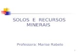 SOLOS E RECURSOS MINERAIS Professora: Marise Rabelo 1.