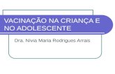 VACINAÇÃO NA CRIANÇA E NO ADOLESCENTE Dra. Nivia Maria Rodrigues Arrais.