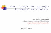 Identificação de tipologia documental em arquivos Ana Célia Rodrigues Universidade Federal Fluminense anyrodrigues@yahoo.com.br UNIRIO, 2013.