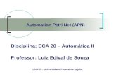 Automation Petri Net (APN) Disciplina: ECA 20 – Automática II Professor: Luiz Edival de Souza UNIFEI – Universidade Federal de Itajubá.