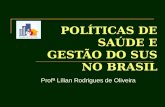 POLÍTICAS DE SAÚDE E GESTÃO DO SUS NO BRASIL Profª Lílian Rodrigues de Oliveira.