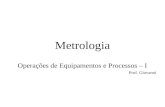 Metrologia Operações de Equipamentos e Processos – I Prof. Giovanni.