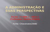 Turma: 1º ADN 1 – 2011.1 Professora: Neuma Simões Fonte: Chiavenato(2008)