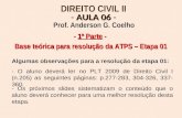 AULA 06 DIREITO CIVIL II - AULA 06 - Prof. Anderson G. Coelho - 1ª Parte - Base teórica para resolução da ATPS – Etapa 01 - O aluno deverá ler no PLT 2009.