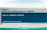 AULA+ PRÁTICA SIMULADA III - PENAL Professora Ana Paula Couto Aula 9: HABEAS CORPUS.