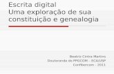 Escrita digital Uma exploração de sua constituição e genealogia Beatriz Cintra Martins Doutoranda do PPGCOM – ECA/USP Confibercom - 2011.