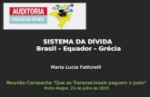 Maria Lucia Fattorelli Reunião Campanha “Que as Transnacionais paguem o Justo” Porto Alegre, 23 de julho de 2015 SISTEMA DA DÍVIDA Brasil - Equador - Grécia.