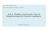 Ilp – Instituto do Legislativo Paulista Curso: "Processo Legislativo - Ciclo Básico - 1º sem 2015“ Aula 4 - Plenário e Positivação- Fase de Complementação.