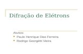Difração de Elétrons Alunos: Paulo Henrique Dias Ferreira Rodrigo Georgétti Vieira.