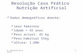 C. Teixeira de Barros1 Resolução Caso Prático Nutrição Artificial Dados demográficos doente: sexo feminino idade = 45 anos Peso actual: 45 kg Peso habitual.