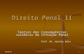 3/8/20151 Direito Penal II Teorias das Consequências Jurídicas da Infração Penal Prof. Ms. Warley Belo.