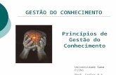 GESTÃO DO CONHECIMENTO Princípios de Gestão do Conhecimento Universidade Gama Filho Prof. Carlos A S Carvalho.