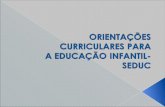 A SEDUC, em parceria com a Coordenadoria de Educação Infantil do MEC-COEDI, elaborou as Orientações Curriculares como um documento de apresentação das.