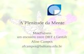 A Plenitude da Mente Mindfulness um encontro entre DBT e Gestalt Aline Campos afcampos@bahiana.edu.br.