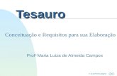 Ir p/ primeira páginaTesauro Prof a Maria Luiza de Almeida Campos - Conceituação e Requisitos para sua Elaboração.