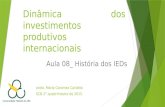 Dinâmica dos investimentos produtivos internacionais Aula 08_ História dos IEDs profa. Maria Caramez Carlotto SCB 2° quadrimestre de 2015.