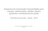 Esquemas de imunização recomendados para crianças, adolescentes, adultos, idosos, gestantes e profissionais de saúde Ministério da Saúde – Brasil - 2012.