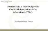 1Outubro 2008 Henrique da Cunha Tavares Composição e distribuição do ICMS/Códigos tributários Municipais/FPM. Henrique da Cunha Tavares.
