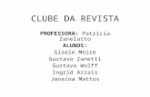 CLUBE DA REVISTA PROFESSORA: Patrícia Zanelatto ALUNOS: Gisele Meire Gustavo Zanetti Gustavo Wolff Ingrid Arrais Janaína Mattos.