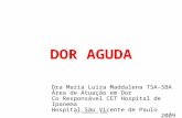 DOR AGUDA Dra Maria Luiza Maddalena TSA-SBA Área de Atuação em Dor Co Responsável CET Hospital de Ipanema Hospital São Vicente de Paulo 2009 1M L Maddalena.