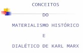 CONCEITOS DO MATERIALISMO HISTÓRICO E DIALÉTICO DE KARL MARX.