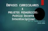 ÊNFASES CURRICULARES X PROJETOS PEDAGÓGICOS: Prática Docente Interdisciplinar Prof.ª Dr.ª Deuzimar Costa Serra CESCD-UEMA.