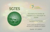 1 SGTES Secretaria de Gestão do Trabalho e da Educação na Saúde Ministério da Saúde Qual a pauta da SGTES para a educação e o trabalho em saúde? Brasília.