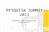 PESQUISA SUMMIT 2011 Análise das respostas fevereiro/2012.