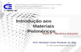 Introdução aos Materiais Poliméricos Prof. Henrique Cezar Pavanati, Dr. Eng CENTRO FEDERAL DE EDUCAÇÃO TECNOLÓGICA DE SANTA CATARINA UNIDADE DE ENSINO.