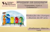 Trabalho Interdisciplinar: “Consumo, Lixo e Cidadania”. ATIVIDADE DE GEOGRAFIA Produção de charges Alunos do 8º ano Professor: Márcio Luiz.