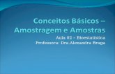 Aula 02 – Bioestatística Professora: Dra.Alexandra Braga.