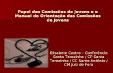 Elisabete Castro – Conferência Santa Terezinha / CP Santa Terezinha / CC Santo Antônio / CM Juiz de Fora Papel das Comissões de Jovens e o Manual de Orientação.
