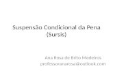 Suspensão Condicional da Pena (Sursis) Ana Rosa de Brito Medeiros professoranarosa@outlook.com.