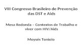 VIII Congresso Brasileiro de Prevenção das DST e Aids Mesa Redonda – Contextos de Trabalho e viver com HIV/Aids Moysés Toniolo.