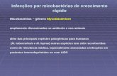 Infecções por micobactérias de crescimento rápido Micobactérias – gênero Mycobacterium amplamente disseminadas no ambiente e nos animais além das principais.