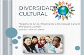 DIVERSIDADE CULTURAL  Trabalho de Artes: Respeitando a Diversidade Cultural  Professora Carmem  Alunos: Vitor e Camila.