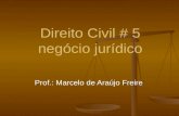 Direito Civil # 5 negócio jurídico Prof.: Marcelo de Araújo Freire.