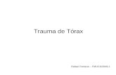 Trauma de Tórax Rafael Fontana – FMUCS/2009-1. Trauma Torácio Mortalidade próxima à 10% 25% da mortalidade no politraumatizado Tratamento  Intubação.